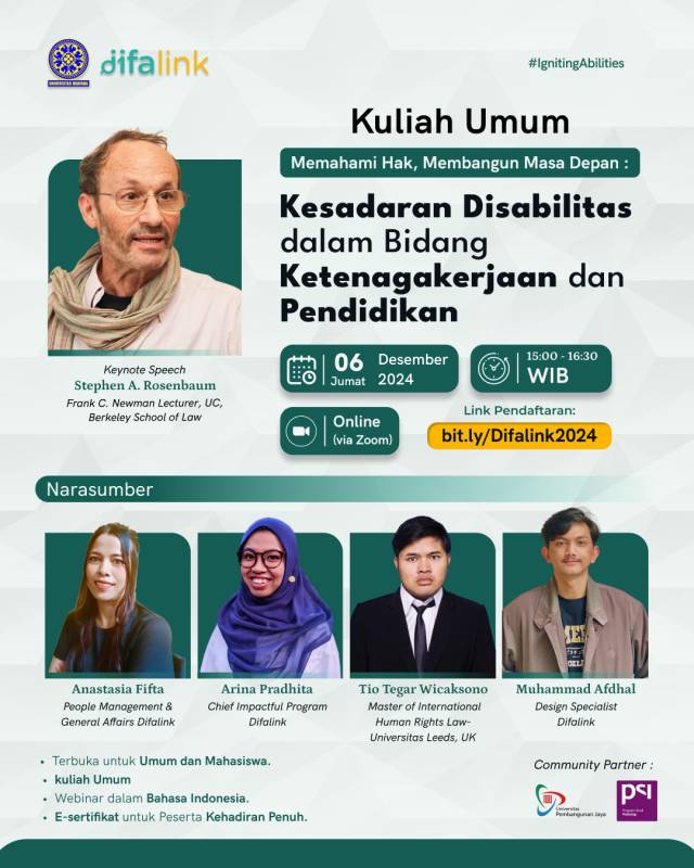 Kuliah Umum Memahami Hak, Membangun Masa Depan Kesadaran Disabilitas dalam Bidang Ketenagakerjaan dan Pendidikan
